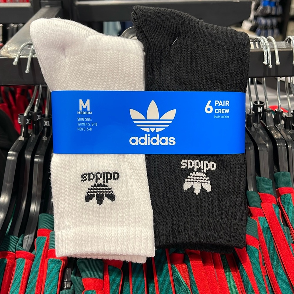 Adidas 6 pairs socks set W:5-10; M:5-8